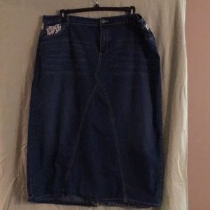 Denim long skirt